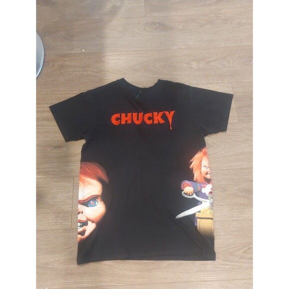 chucky childs play Embroidered "Chucky" T-shirt Tee Shirt Size M - Picture 1 of 5